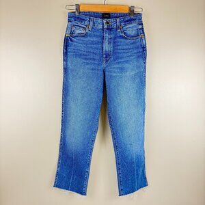 NWOT KHAITE “Vivian” High-Rise Cropped Kick-Flare Jeans • Size 26 • Raw Hem